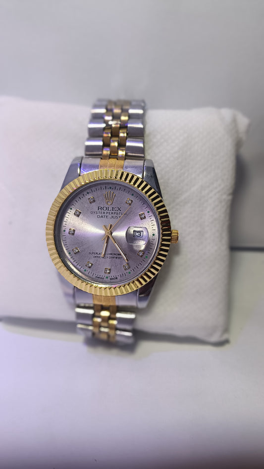 Rolex-Style AAA+ Two-Tone (Gold & Silver) Steel Watch – Master Lock • Date Display