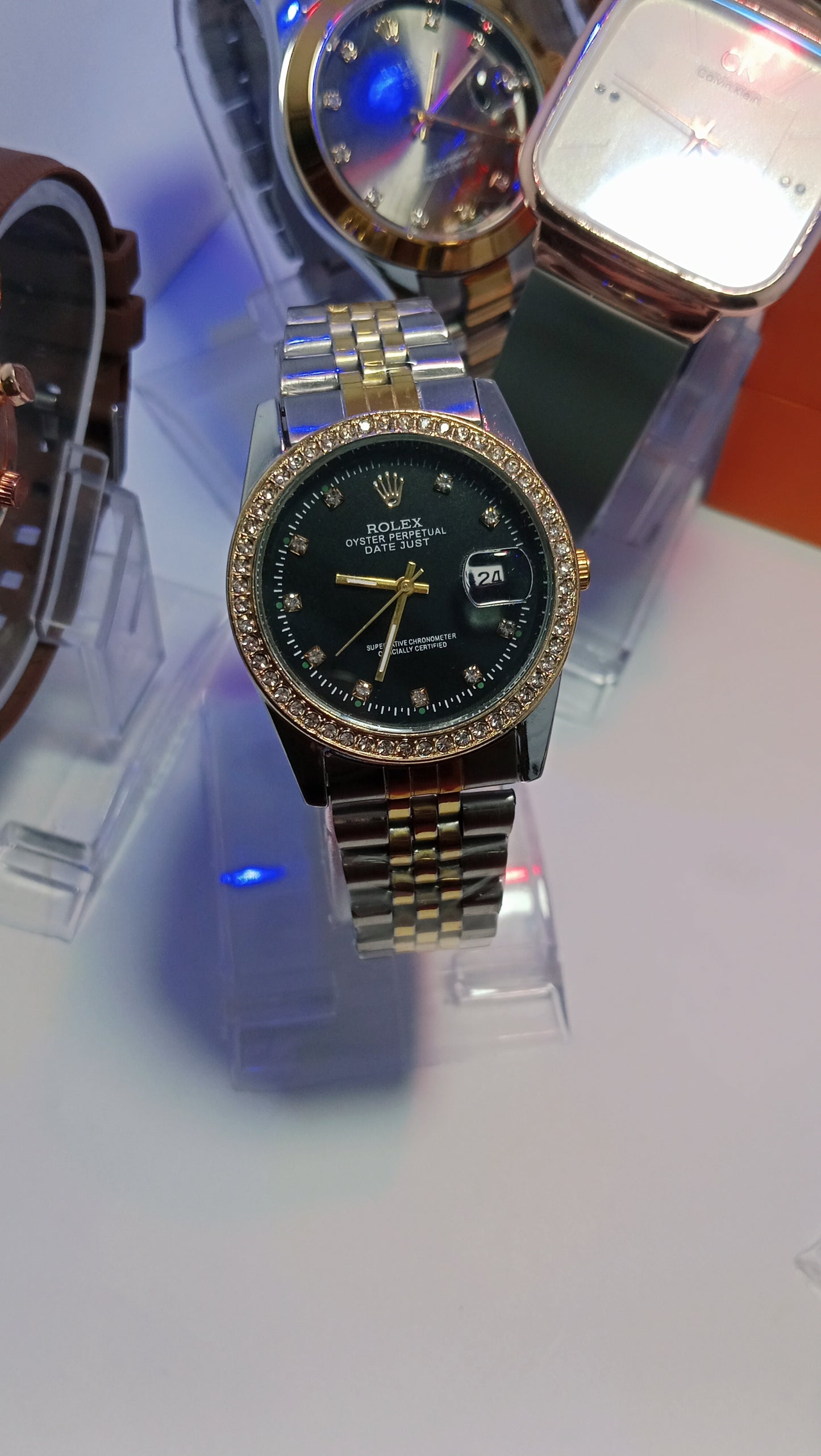 Ladies Rolex-Inspired Black Dial Watch – Master Lock & Functional Date