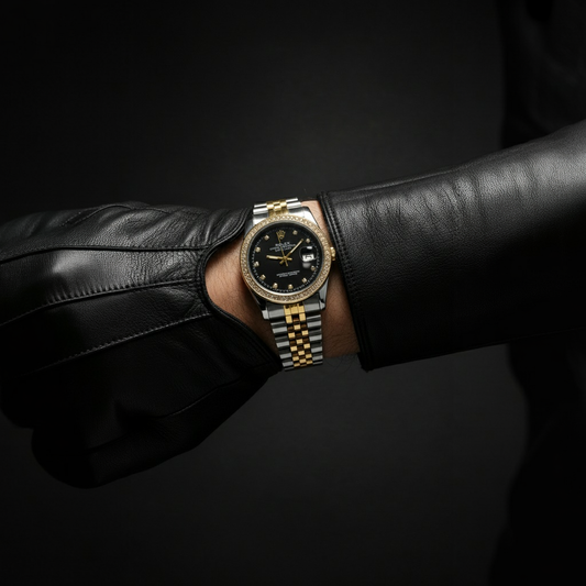Rolex-Style Black Dial Watch – Master Lock • Working Date